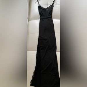NEW Beautiful black side slit maxi with lace detail